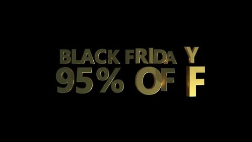 Black Friday Sale Text Animation 3D Gold Reveal
