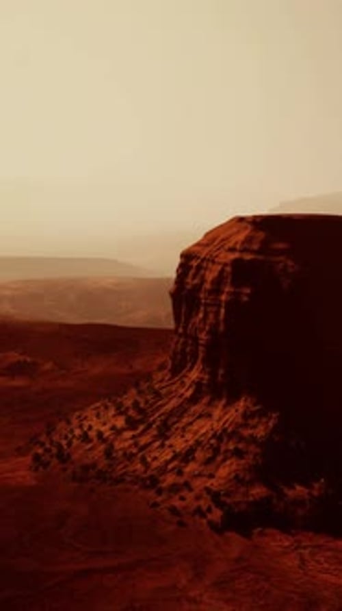 A Majestic Rock Formation in the Heart of the Desert Captured From Above