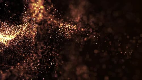 Sparkling Golden Dust Particles Abstract Motion Background