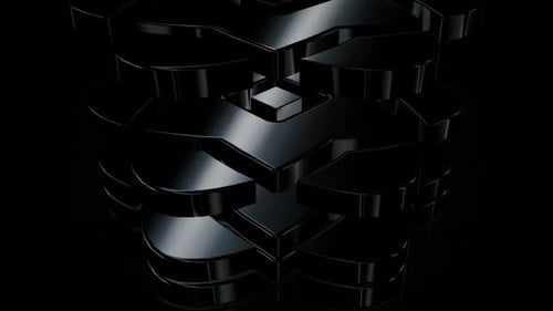 Abstract Geometric 3D Shapes Rotating Background Animation