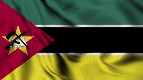 Waving Mozambique National Flag Loop