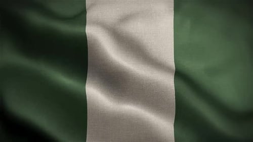 Waving Flag of Nigeria with Realistic Fabric Texture