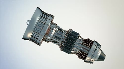 Animation Industry 4 Generated Engine Turbine Projection Technological Analysis