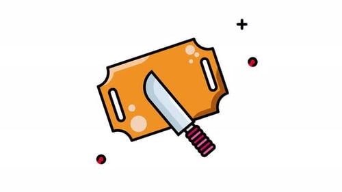 Animated Cutting Board and Knife for Food Prep