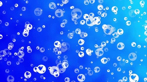 Animated Abstract World Map Bubbles Floating Background Loop