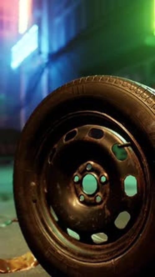 A Close Up of a Tire on the Ground