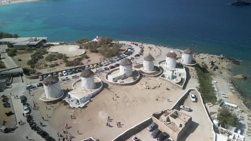 Old windmills, Mykonos town, Mykonos island, Greece