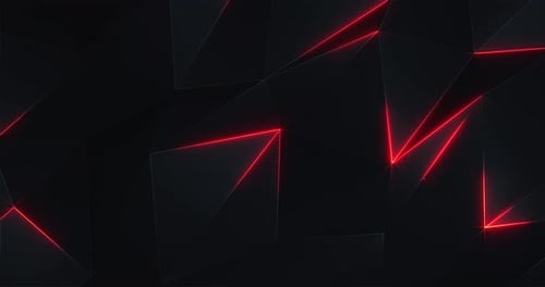 Low Poly Red Neon Light Technology Background
