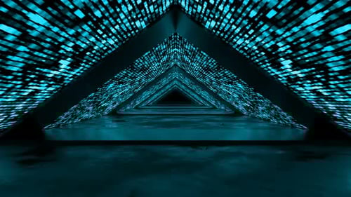 Loop de fundo de túnel triangular azul