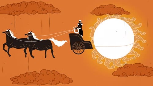 Retro Style Mythological Sun Chariot Animation