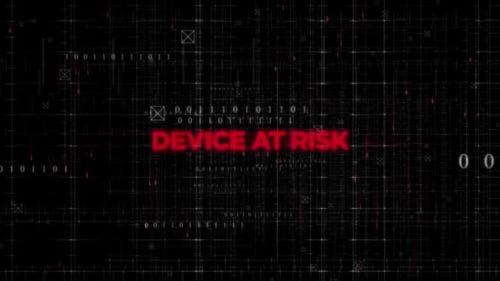 Digital Glitch Logo Reveal with Binary Code Grid