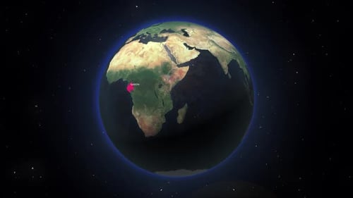 Earth Zoom From Space To Gabon