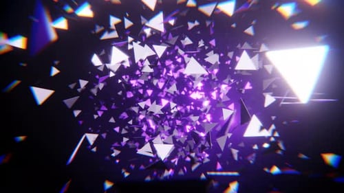 Violetter und weißer heller Hintergrund mit fliegenden Metallpartikeln Vj Loop I 4K