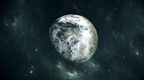 Abstract Rotating Planet in Dark Space Nebula