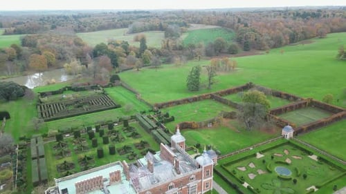 Aerial Garden Of English Castle