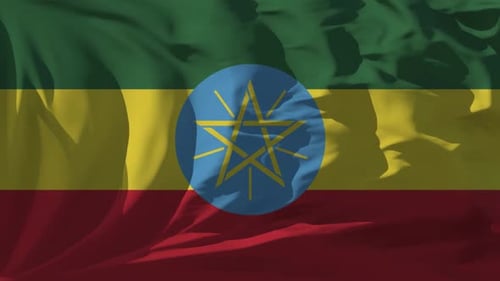 Realistic Ethiopia National Flag Waving Seamless Loop