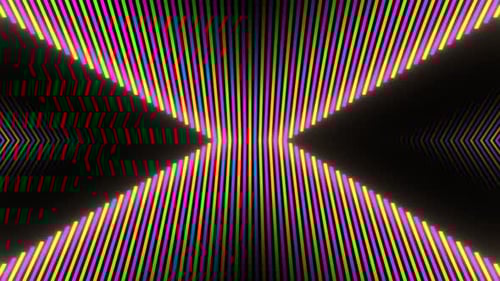 Pink And Green Neon Rays Disappear Into Distance Background Vj Loop In 4K