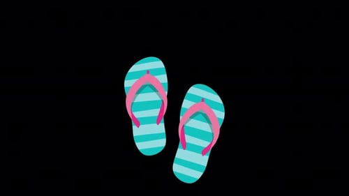 Animated Flat Design Flip Flops for Summer Travel