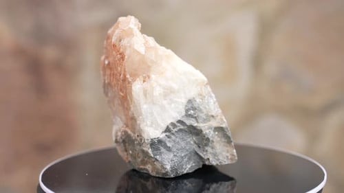 Close Up of Mineral Rock Rotating on Platform