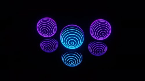 Abstract Rotating Neon Disco Balls Vj Loop Animation