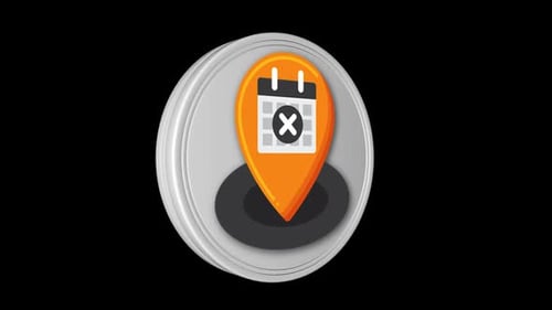 Canceled Event Location Pin Animated Icon