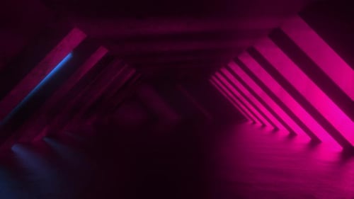 Futuristic Sci Fi Neon Tunnel