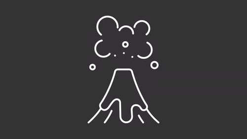 Flat Design Animated Volcano Eruption Icon