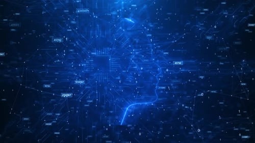 Artificial Intelligence Brain Animation Big Data Flow Analysis Deep Learning Modern Technology