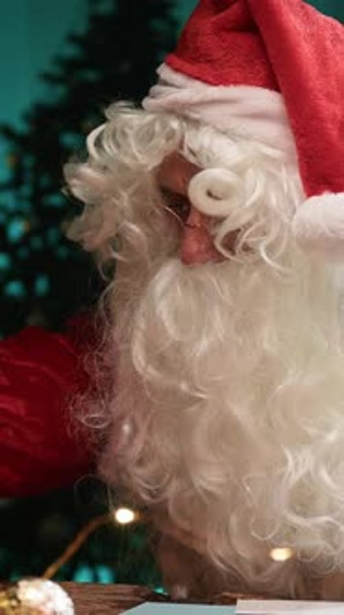 Close Up of Santa Claus at Christmas Time