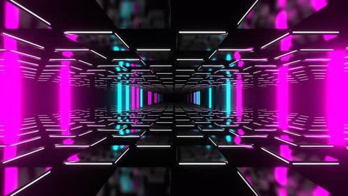 Pink And Cyan Abstract Strobe Wave Corridor Background Vj Loop In 4K