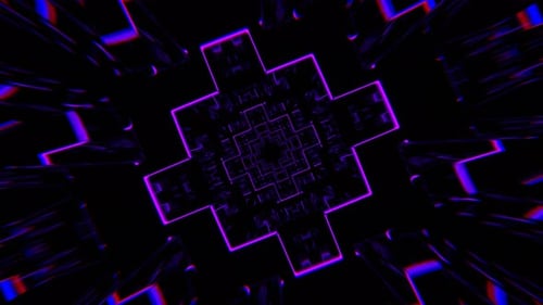 Purple And Green Dark Pulsing Tunnel Background Vj Loop In 4K