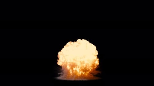 Realistic Fire and Smoke Explosion Mushroom Cloud