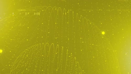 Abstract Digital Swirling Particle Spheres Background Animation