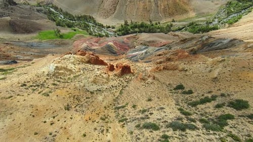 Aerial View of Colorful Desert Landscape