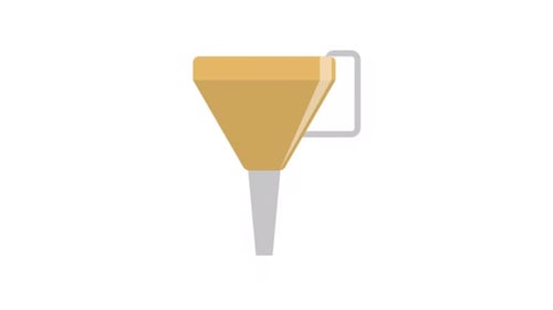 Animated Flat Design Funnel Growing Process Icon