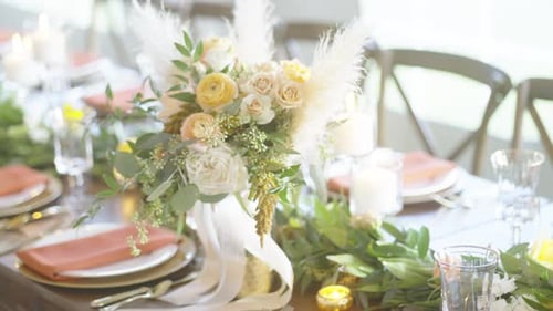 Elegant Table Setting for Wedding Reception