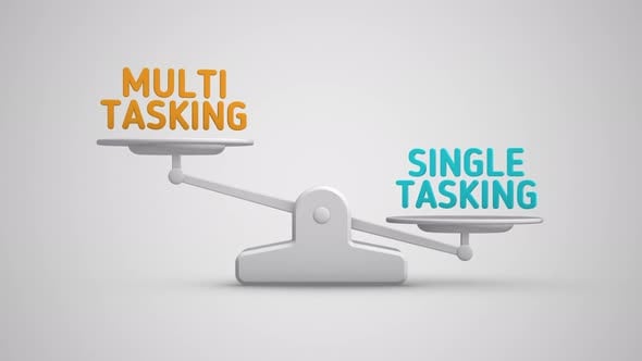 Balance Scale Comparing Multitasking and Single Tasking Concepts ...