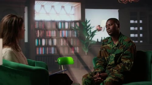 Counseling Session with Man in Camouflage Jacket