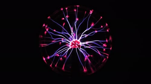 Glowing Plasma Ball Displaying Colorful Electric Streams