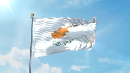 Realistic Flag Of Cyprus