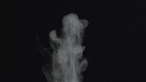 Abstract White Smoke Rising on Black Background