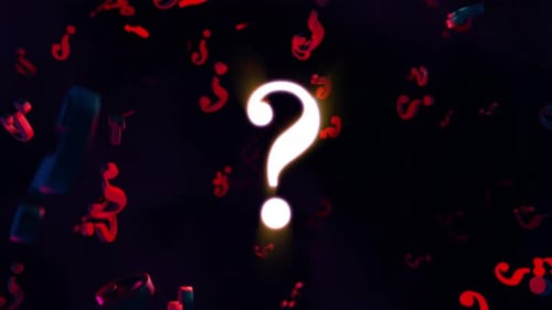 Animated Flying Question and Exclamation Marks Neon Glow