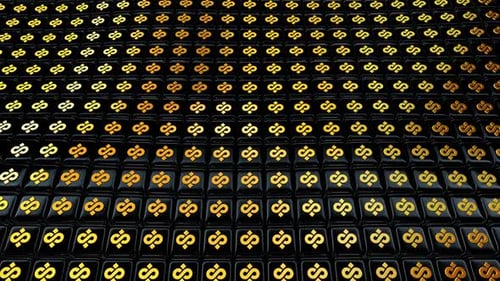 Floating Background with Black Cubes, Unique Design, Reflection, 3D Render, Gold Shapes, Exclusive
