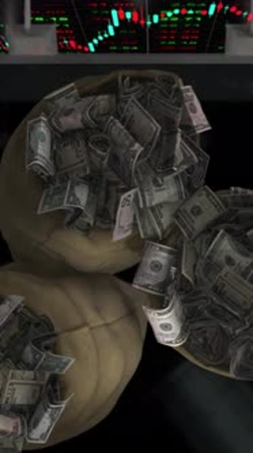 Money Bags Wealth Investment Financial Concept Vertical