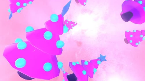 Vibrant Geometric Christmas Trees with Stars and Ornaments Animation