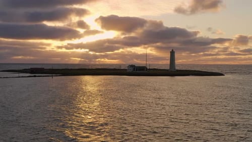 Lighthouse in beautiful dramatic sunset