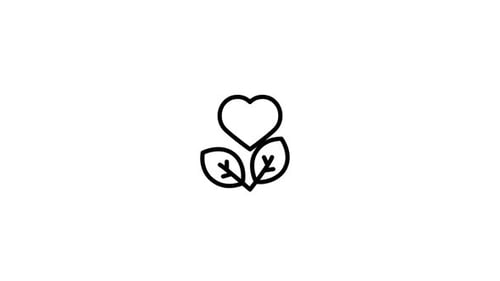 Minimalist Animated Heart and Leaves Icon