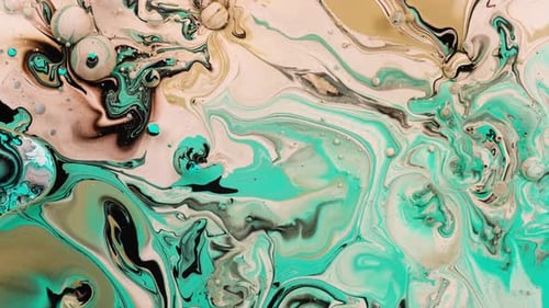 Abstract Swirling Fluid Art in Mint Green