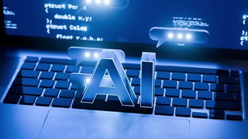 Chat-Oberfläche mit künstlicher Intelligenz auf dem Laptop