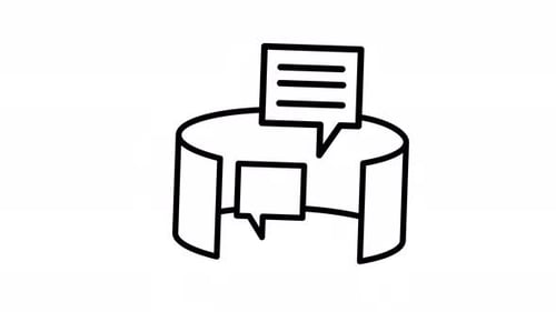 Minimalist Line Art Animated Communication Discussion Icon